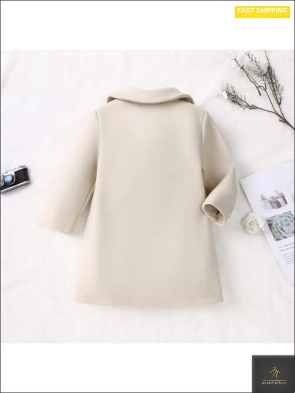 Toddler Baby Girls Wool Blend Coat Long Sleeve A-Line Jacket Fall Winter